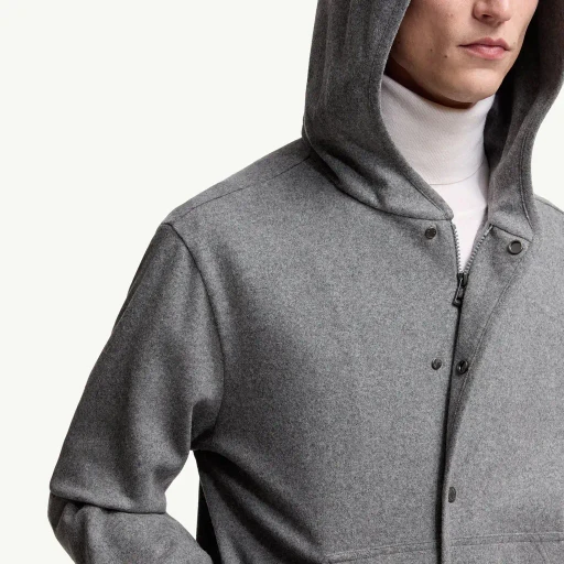 Wool Blend Zip-Up Hoodie