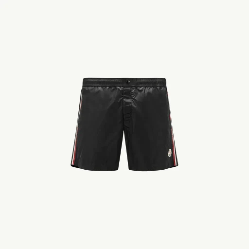 Tricolour-Trimmed Swim Shorts