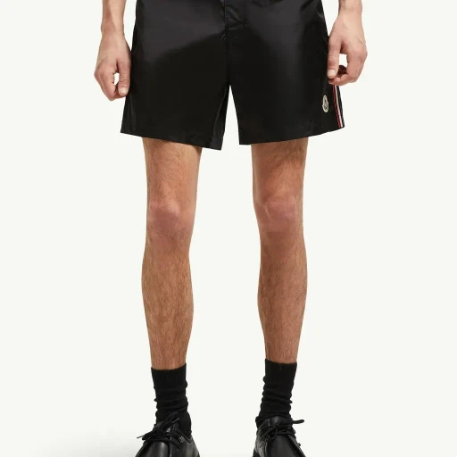 Tricolour-Trimmed Swim Shorts