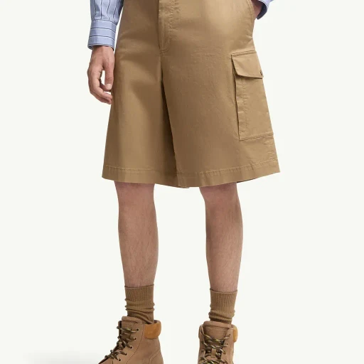 Cotton Gabardine Cargo Shorts