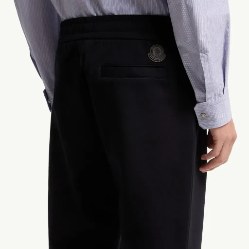 Leather Logo Cotton Blend Track Pants