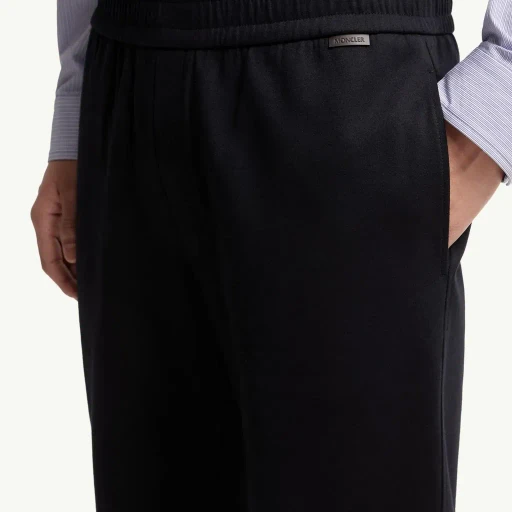 Leather Logo Cotton Blend Track Pants