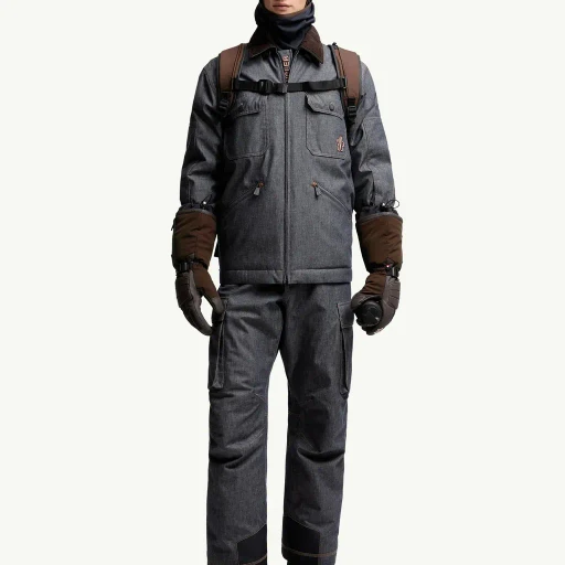 Padded Denim Ski Bib