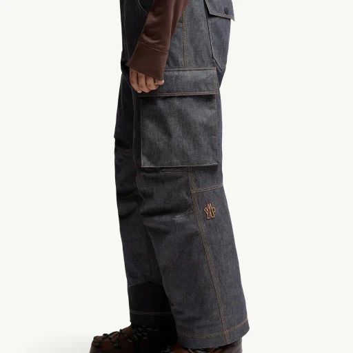 Padded Denim Ski Bib