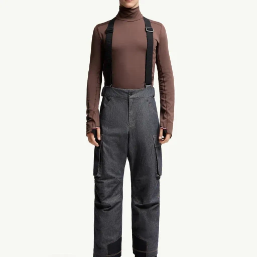 Padded Denim Ski Bib