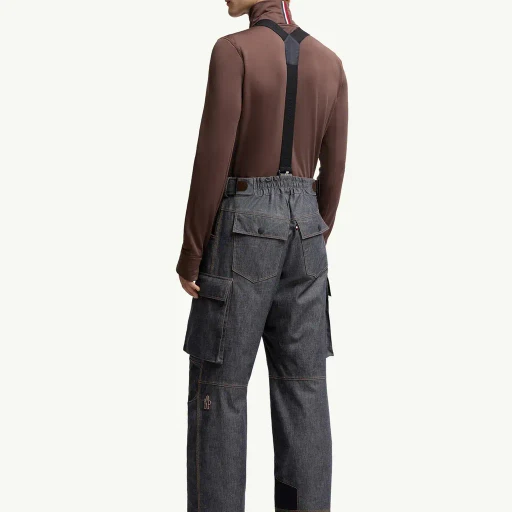 Padded Denim Ski Bib