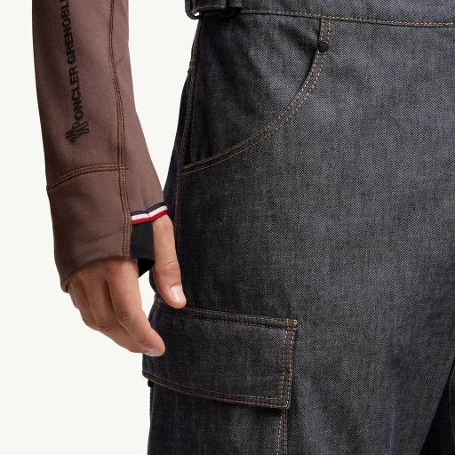 Padded Denim Ski Bib
