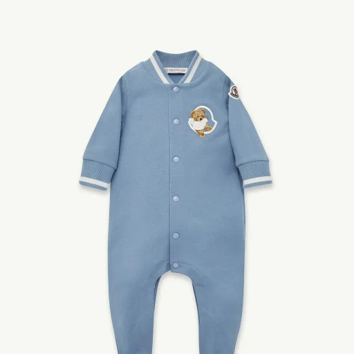 Embroidered Teddy Bear Cotton Baby Grow