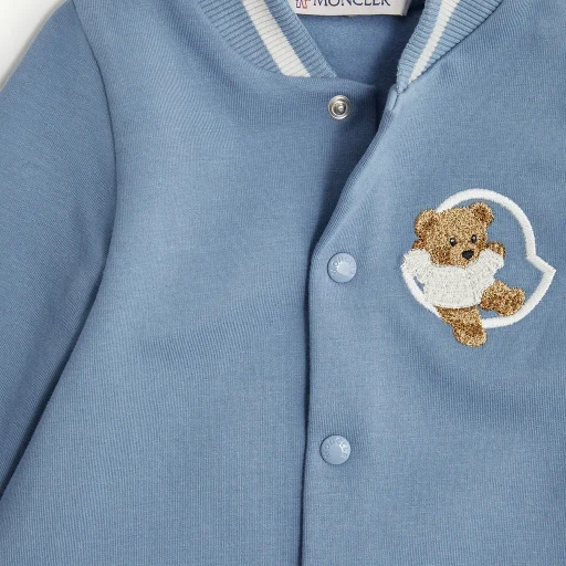 Embroidered Teddy Bear Cotton Baby Grow