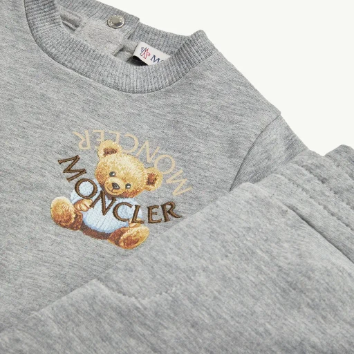 Embroidered Teddy Bear Cotton Tracksuit Set