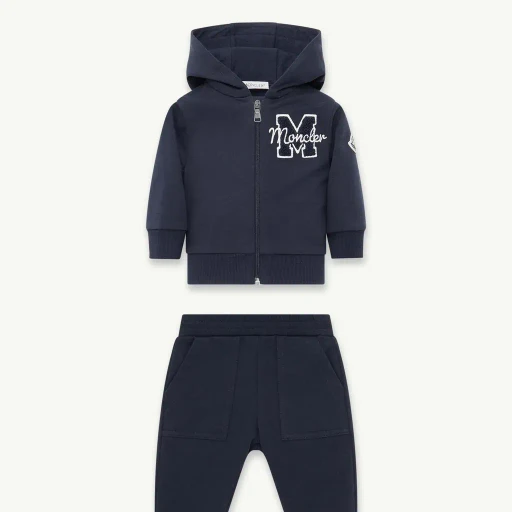 Embroidered Teddy Logo Cotton Tracksuit Set