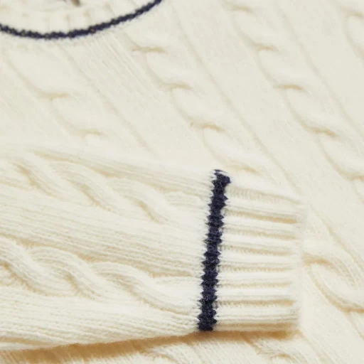 Stripe-Trimmed Wool Jumper
