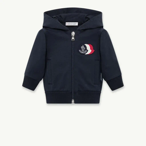 Tricolour Logo Cotton Zip-Up Hoodie