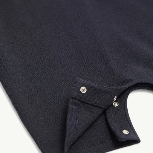 Tricolour-Trimmed Cotton Piquet Baby Romper