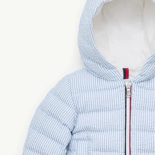 Haluk Seersucker Hooded Down Jacket