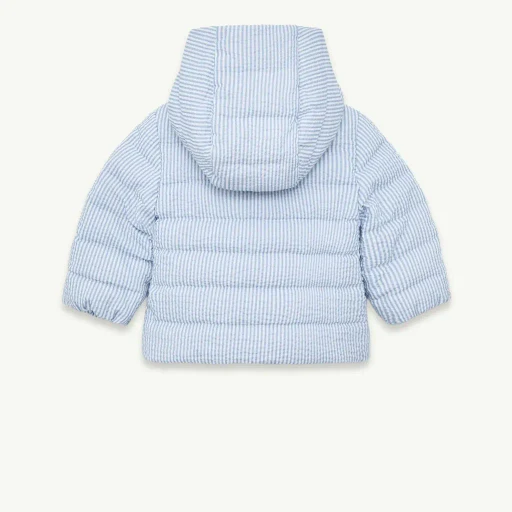 Haluk Seersucker Hooded Down Jacket