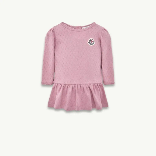 Pleated Long Sleeve Cotton Dress