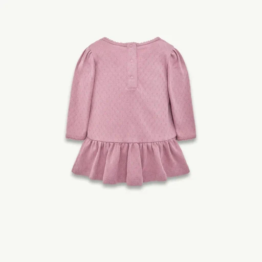 Pleated Long Sleeve Cotton Dress