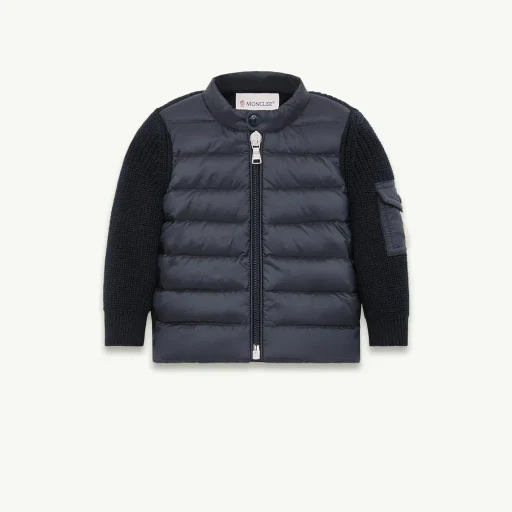 Padded Cotton Zip-Up Cardigan
