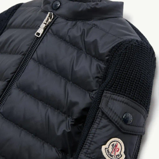 Padded Cotton Zip-Up Cardigan