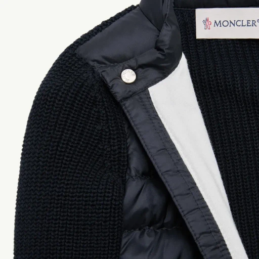 Padded Cotton Zip-Up Cardigan