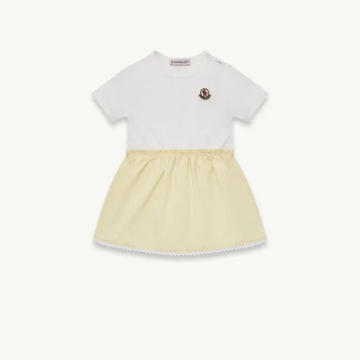Pleated Cotton Blend Dress