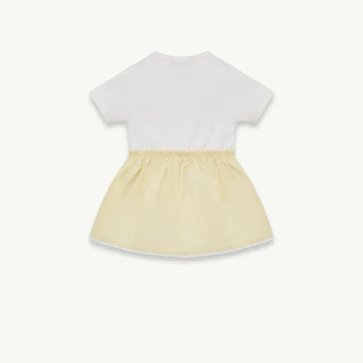 Pleated Cotton Blend Dress