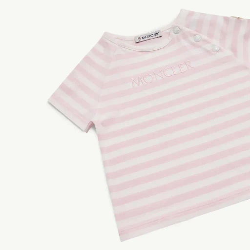 Striped Logo Cotton Blend T-Shirt