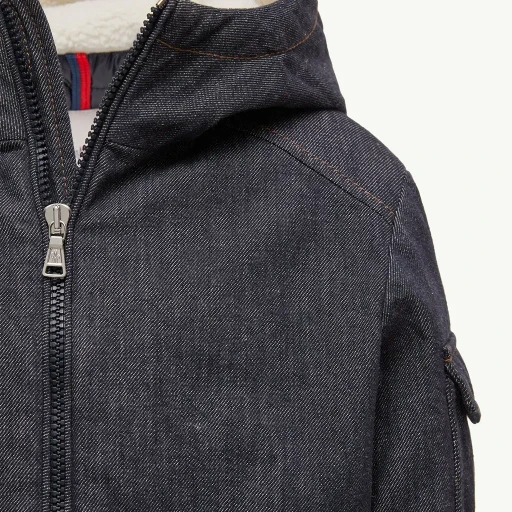 Nicolau Denim Hooded Down Jacket