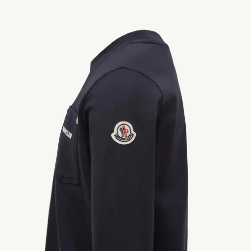 Logo Long Sleeve Cotton T-Shirt With Pocket