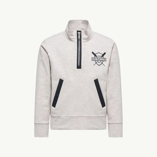 Logo Crest Stretch Cotton Polo Neck