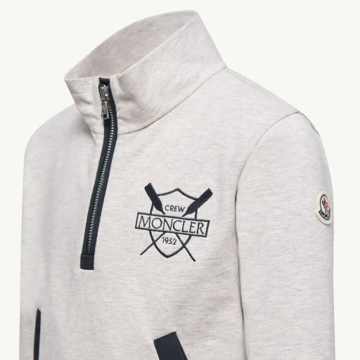 Logo Crest Stretch Cotton Polo Neck
