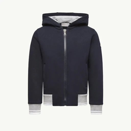 Stripe-Trimmed Cotton Zip-Up Hoodie