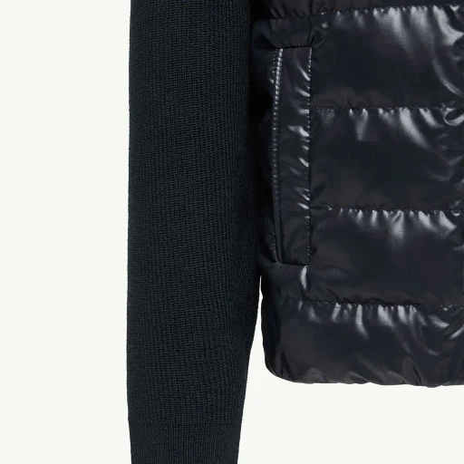 Tricolour Padded Cotton Zip-Up Cardigan