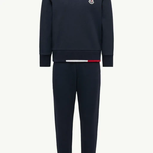Tricolour-Trimmed Cotton Tracksuit Set