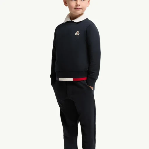 Tricolour-Trimmed Cotton Tracksuit Set