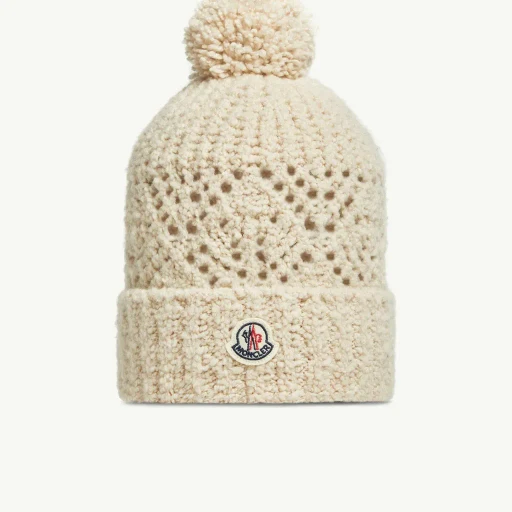 Wool Blend Beanie With Pom Pom