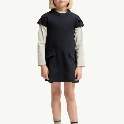 Crochet-Trimmed Cotton Dress