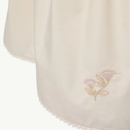 Embroidered Flower Cotton Blend Dress