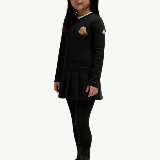 Teddy Logo Pleated Cotton Dress