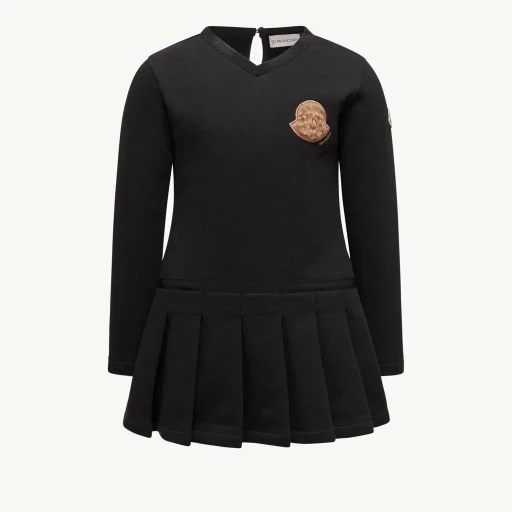 Teddy Logo Pleated Cotton Dress