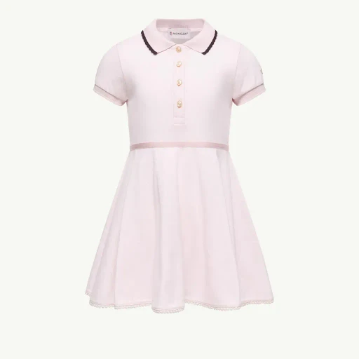Pleated Cotton Polo Shirt Dress