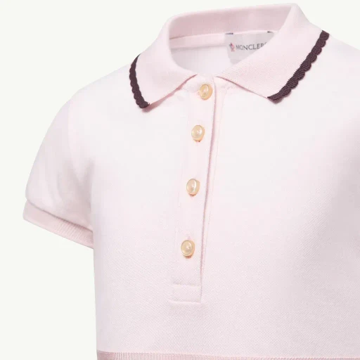 Pleated Cotton Polo Shirt Dress