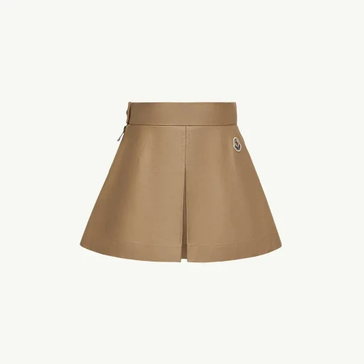Pleated Cotton Gabardine Skirt