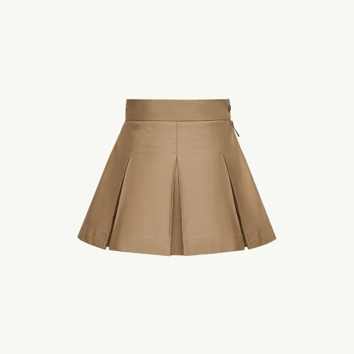 Pleated Cotton Gabardine Skirt