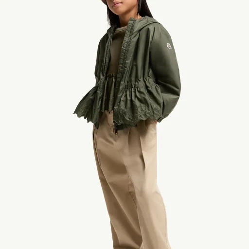 Manolya Embroidered Flowers Hooded Rain Jacket