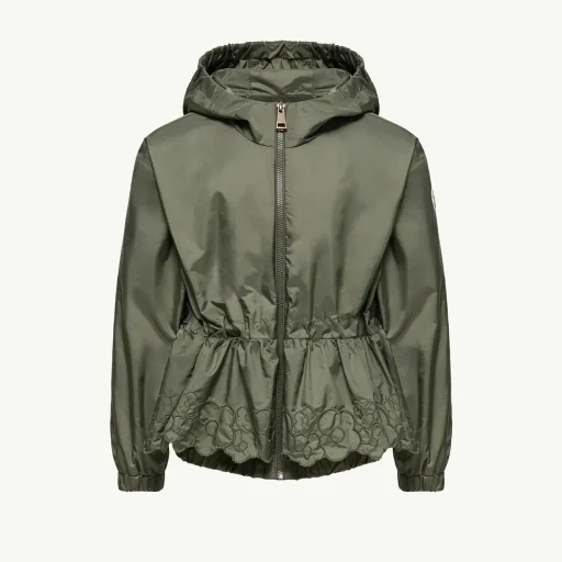 Manolya Embroidered Flowers Hooded Rain Jacket