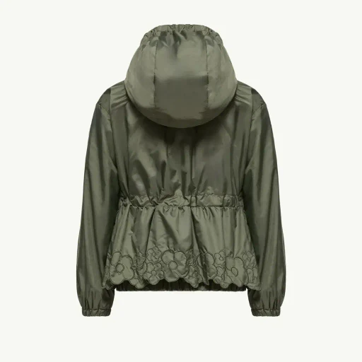 Manolya Embroidered Flowers Hooded Rain Jacket