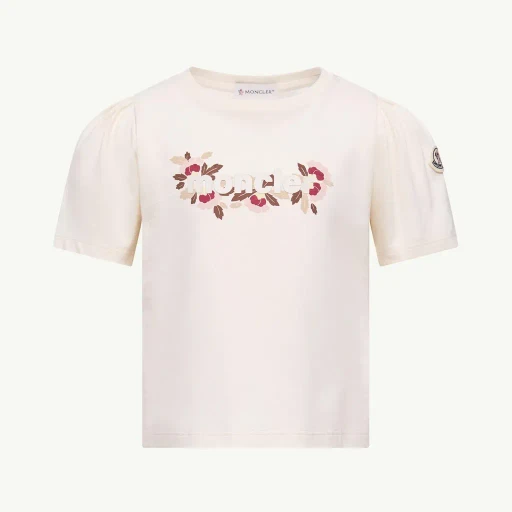 Floral Logo Print Cotton Blend T-Shirt