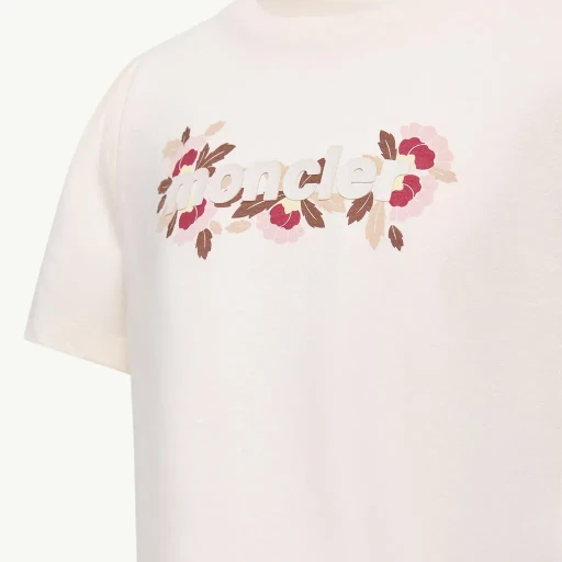 Floral Logo Print Cotton Blend T-Shirt
